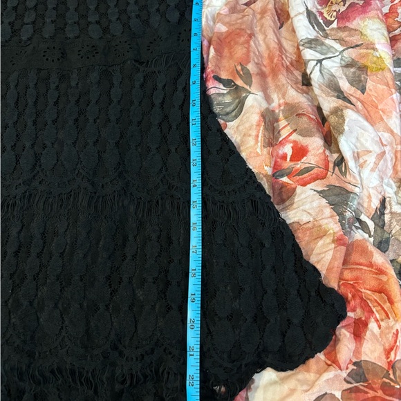 Black Lace Summer Dress with Lace Design, Slip, Back Zipper - Picture 10 of 11